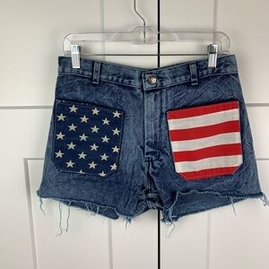 Vintage navdungaree Shorts American Flag Size 31 Patriotic 4th of July